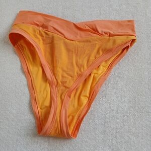 aerie ♡ high cut cheeky orange bikini swim bathing suit bottoms xl beach pool